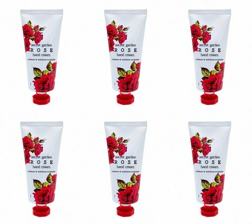 Jigott Крем для рук Secret garden rose hand cream, С экстрактом розы, 100 мл, 3 шт