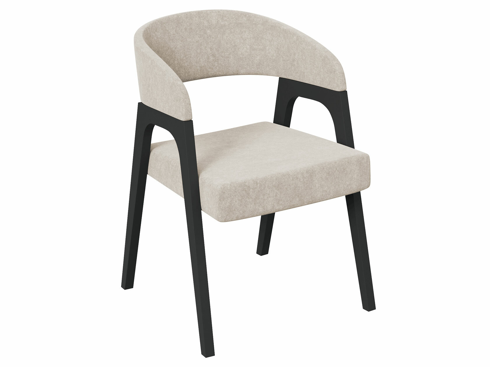 фото Стул ТриЯ Техас Черное дерево / Серо-бежевый, микровелюр