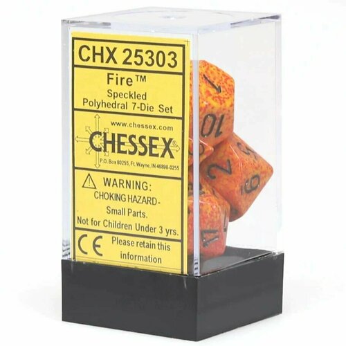 Набор кубиков для настольных ролевых игр (Dungeons and Dragons, DnD, D&D, Pathfinder) - Chessex 7-dice set Fire