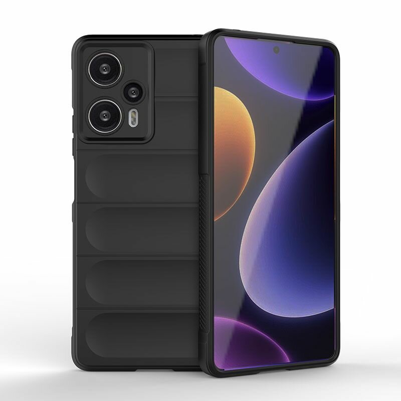 Противоударный чехол Flexible Case для Poco F5 черный — фото 1