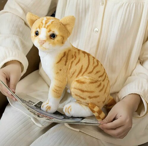 Мягкая игрушка кот котенок плюшевый котик большой реалистичный
