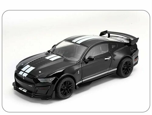 Машинка металлическая Ford Mustang Shelby GT500 1:18, Коллекционная модель для взрослых, Игрушечный автомобиль с звуковыми и световыми эффектами для детей, 27 см