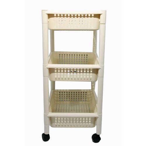 Этажерка на колёсах пластиковая 3 полки BJH-6903