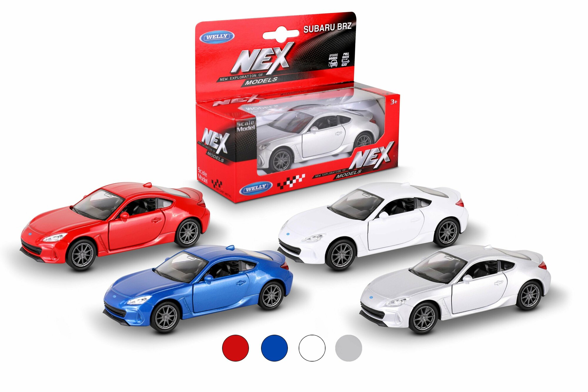 Машинка WELLY SUBARU BRZ / модель машины 1:38 с пружинным механизмом / цвет в ассортименте