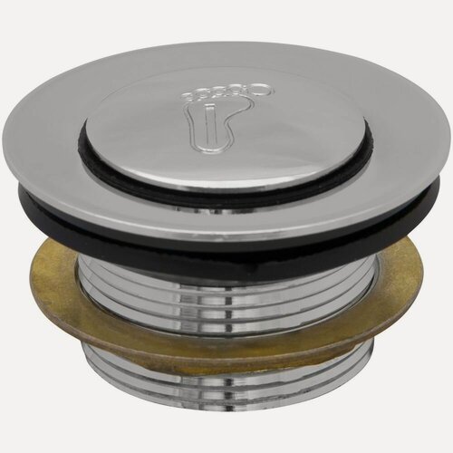 Изображение товара Выпуск - донный клапан автомат для ванны и поддона душевой кабины 1 1/2", клик-клак с круглой крышкой 42 мм, хром