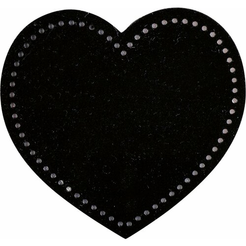 Термонаклейка HKM Textil - Сердце, чёрная, 6.5 х 6 см, 1 шт