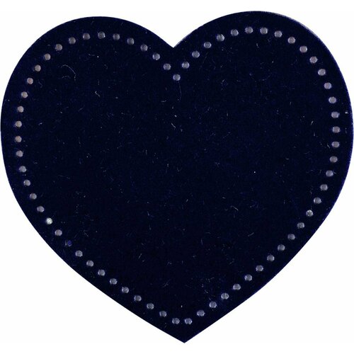 Термонаклейка HKM Textil - Сердце, синяя, 6.5 х 6 см, 1 шт