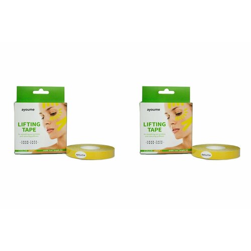 фото Ayoume кинезио тейп для подтяжки лица ayoume kinesiology tape roll, желтый 1см х 5м, 2 шт.