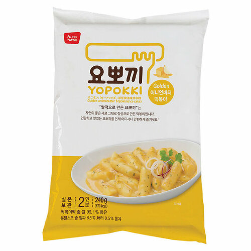 Рисовые клецки Young Poong Yopokki Golden Onion Butter Topokki в сливочно-луковом соусе (Корея), 240 г