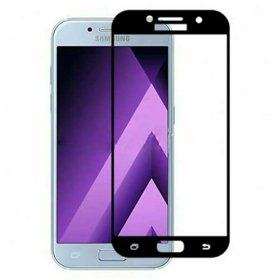 Samsung Galaxy A5 2017 a520 Защитное стекло 3D, бронестекло полное покрытие, черное самсунг галакси а5