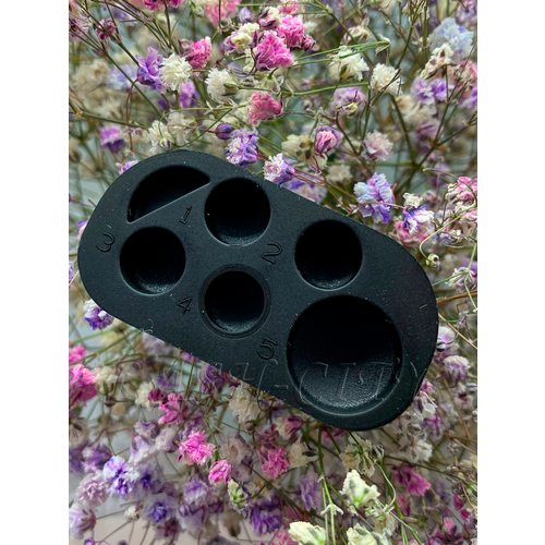 Палитра силиконовая для составов для ламинирования, черная, 6 лунок