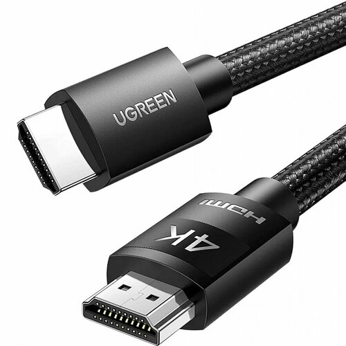 Кабель Ugreen HD119 (40105) 4K HDMI Male To Male Cable Braided (15 метров) чёрный кабель ugreen hd119 40105 4k hdmi cable male to male braided длина 15м цвет черный