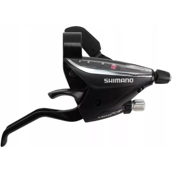 Шифтер Shimano Тормозная ручка Altus, EF500, правый, 8 скоростей, индикатор, тормозная ручка под 4 пальца, трос 2050, черный, без упаковки