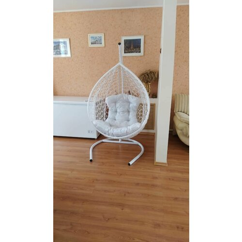 кресло кокон ореон стоячее белый бордовая подушка полиэстер Кресло - кокон