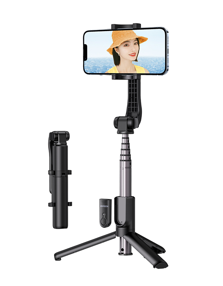 Штатив UGREEN LP508 (50758) Selfie Stick Tripod With Bluetooth Remote Only for selfie с пультом управления по Bluetooth только для селфи. Цвет: черный