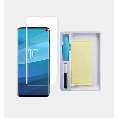 Защитное стекло 3D (UV Glue) для Samsung Galaxy S10 G973 (клей + УФ лампа) самсунг галакси с10