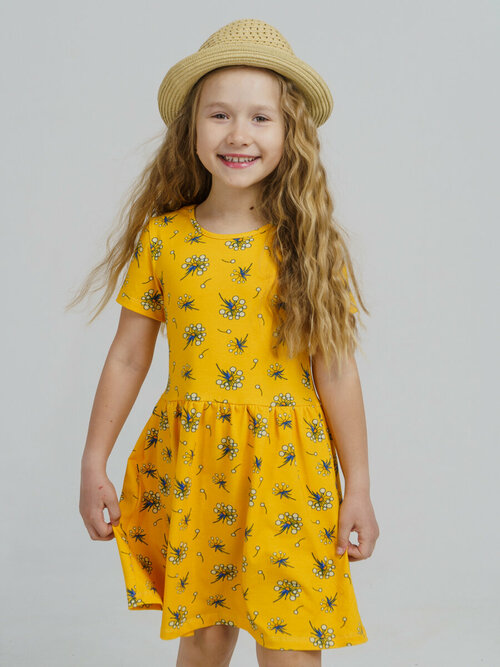 Платье Sova Lina, размер 98, желтый