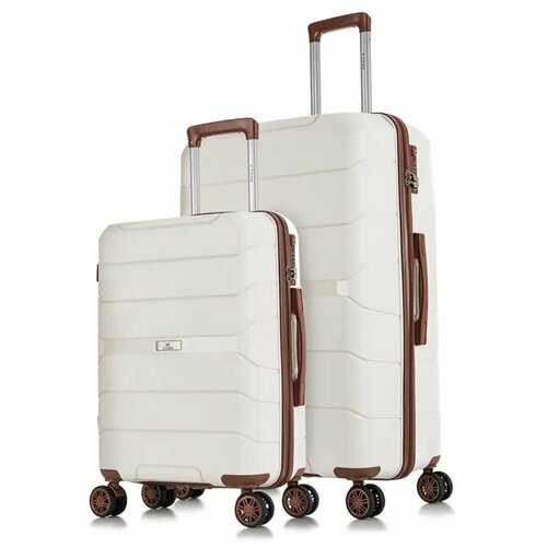фото Комплект чемоданов l'case singapore, 2 шт., 124 л, размер s/l, белый