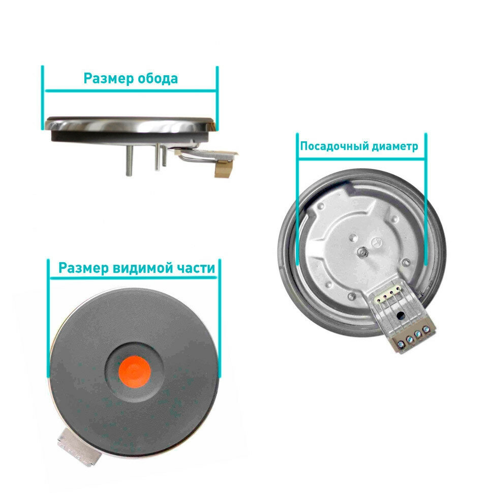 Запчасти электрическая конфорка ИТА D145mm 1000Вт. 814510