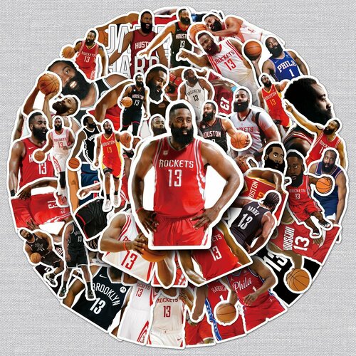 Виниловые наклейки Harden, набор наклеек James Harden