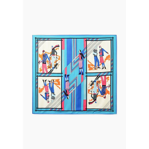 фото Платок rosedena,130х130 см, бирюзовый