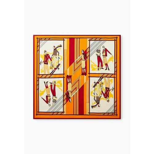 фото Платок rosedena, натуральный шелк, 130х130 см, оранжевый