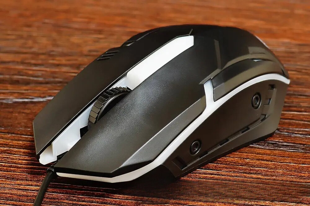 Игровая клавиатура и мышь с подсветкой RGB, механическая проводная игровая клавиатура и мышь для компьютера комплект, черный — фото 4