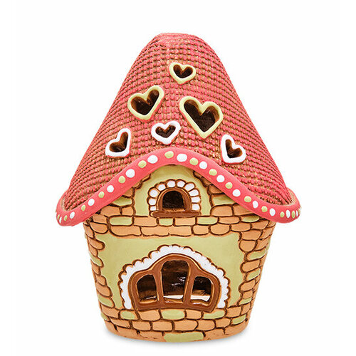 Подсвечник-фигурка Домик со свечой красный ZLC-256 113-1010859