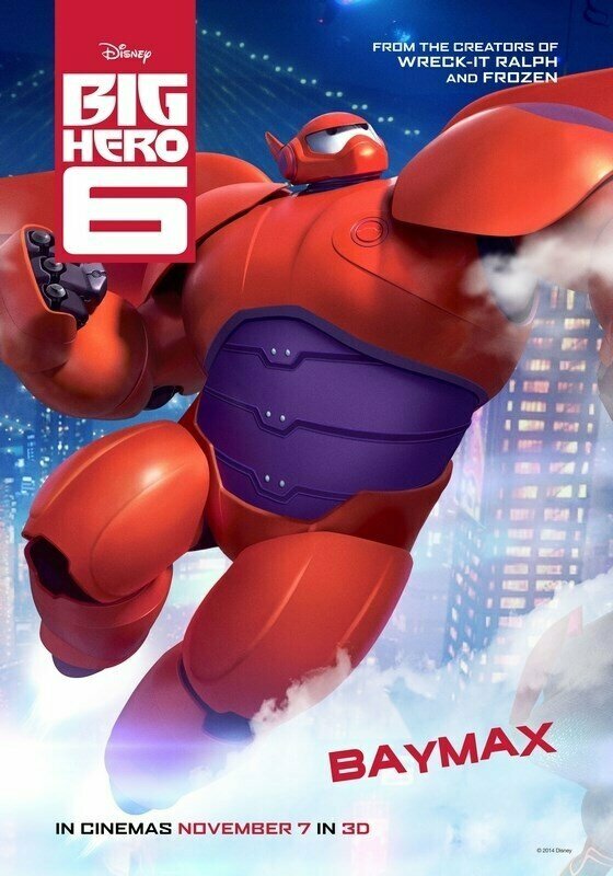 Плакат постер на бумаге Город героев (Big Hero 6) Дон Холл Крис Уильямс. Размер 21 х 30 см