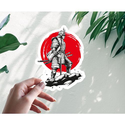 Наклейка Стикер Samurai Самурай с катаной 20 см