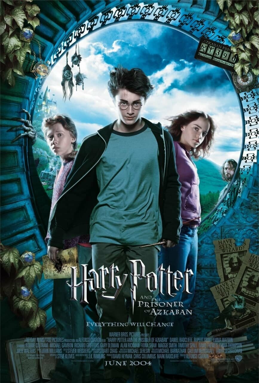 Плакат постер на бумаге Гарри Поттер и узник Азкабана (Harry Potter and the Prisoner of Azkaban 2004г). Размер 21 х 30 см