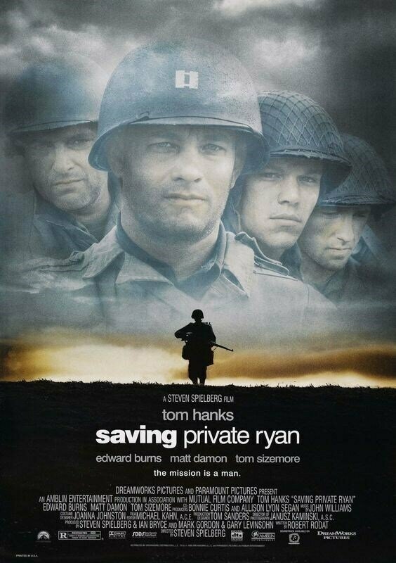 Плакат, постер на бумаге Спасти рядового Райана (Saving Private Ryan), Стивен Спилберг. Размер 21 х 30 см