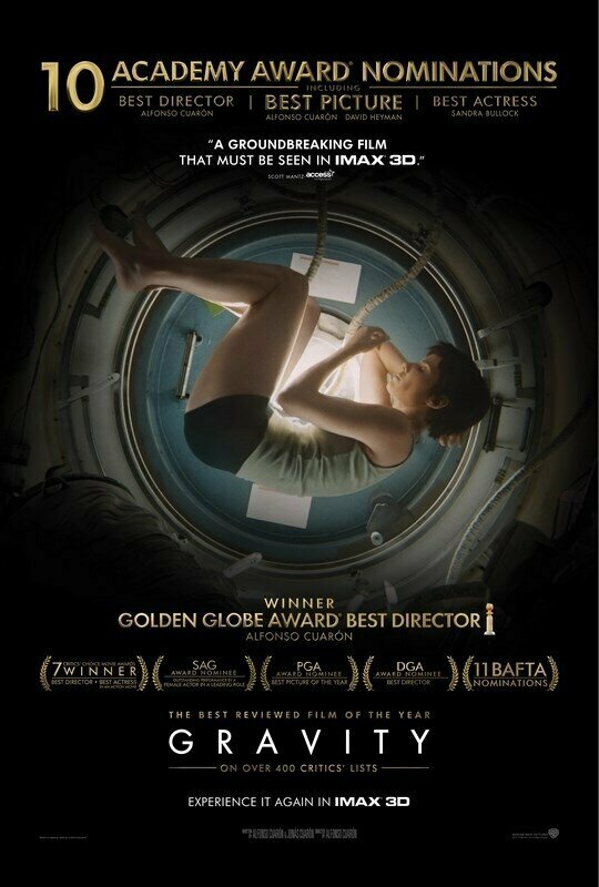 Плакат постер на бумаге Гравитация (Gravity) Альфонсо Куарон. Размер 42 х 60 см