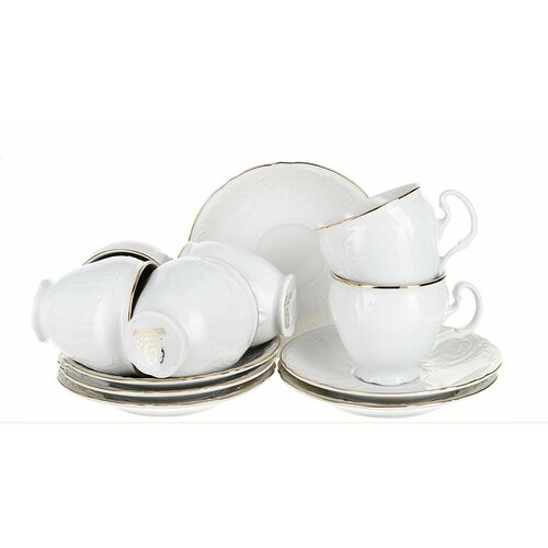 Набор чашек 6 шт. 90 мл с высоким блюдцем 115 мм