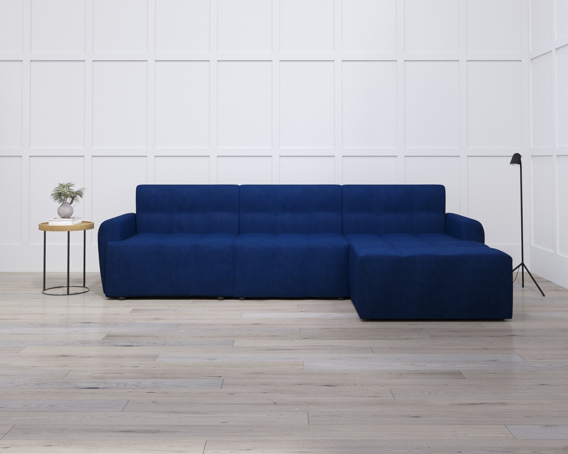 Угловой диван "Борго" с оттоманкой 340x155x90 "нэндо" Velutto 26