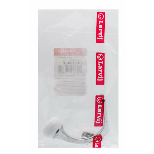 Крючок мебельный LHK209CP одинарный (пальто и шапка), с керамикой, 65×29×45 мм, хром