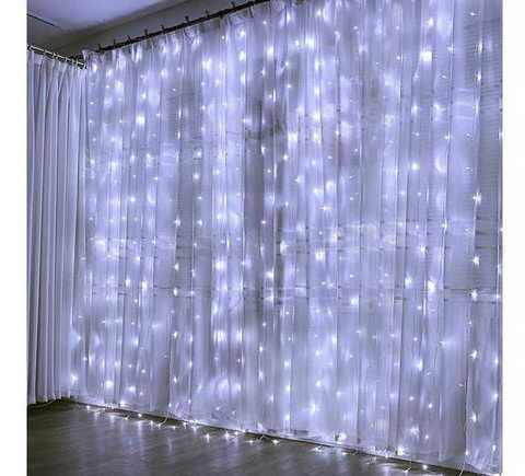 Новогодняя гирлянда-занавеска штора LED 3*3 м. (холодный белый)
