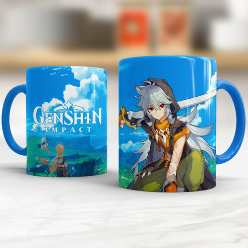 Кружка Геншин импакт с героем игры Рэйзор