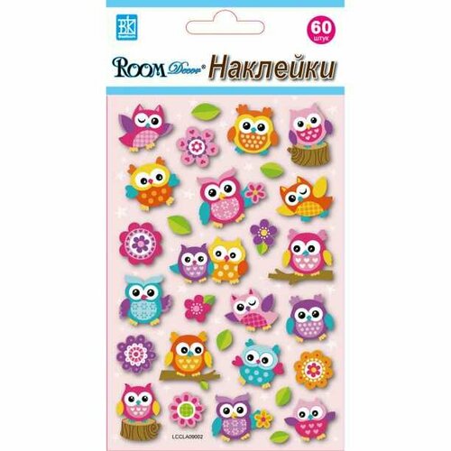 Наклейка Совы мини 10х15 см 2 листа (1 ед.)