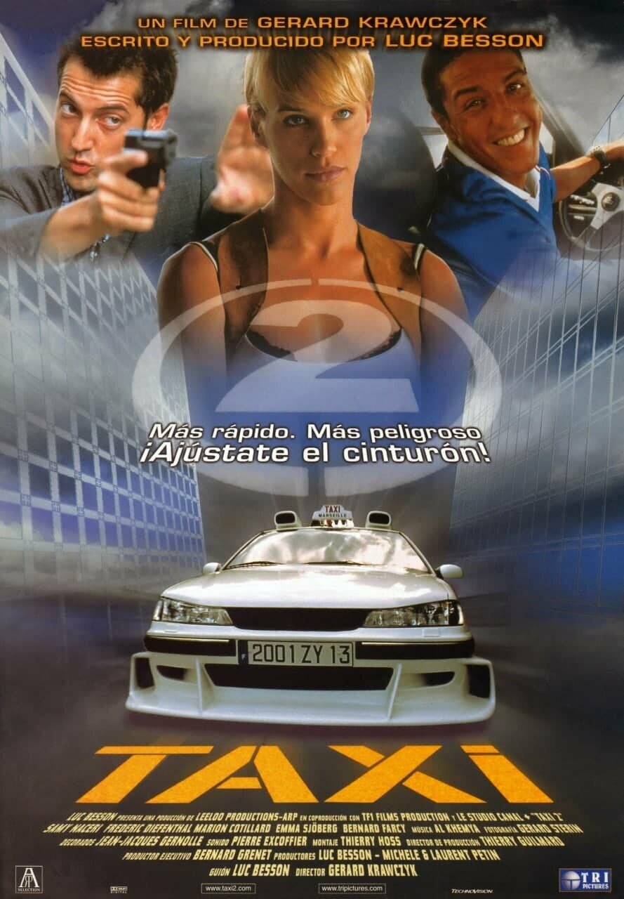 Плакат, постер на бумаге Такси 2 (Taxi 2, 2000г). Размер 42 х 60 см