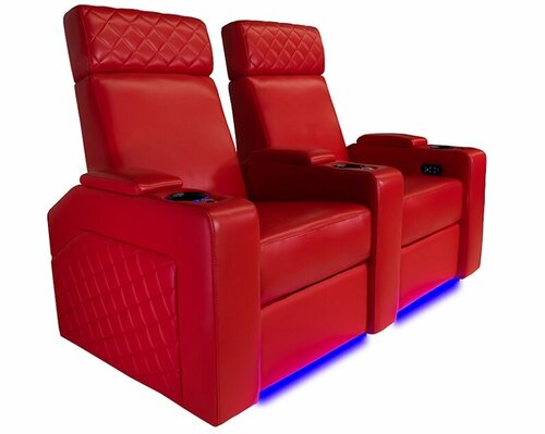 Комплект из 2-х моторизированных кресел-реклайнеров 7Seats Forza Comfort Edition RED (3 подлокотника) кожа/пвх