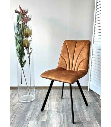 фото Стул ARFA античный медный, велюр / черный каркас