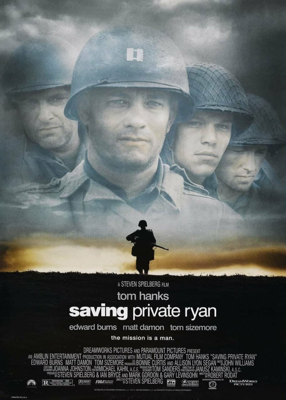 Плакат, постер на бумаге Спасти рядового Райана (Saving Private Ryan, 1998г). Размер 21 х 30 см