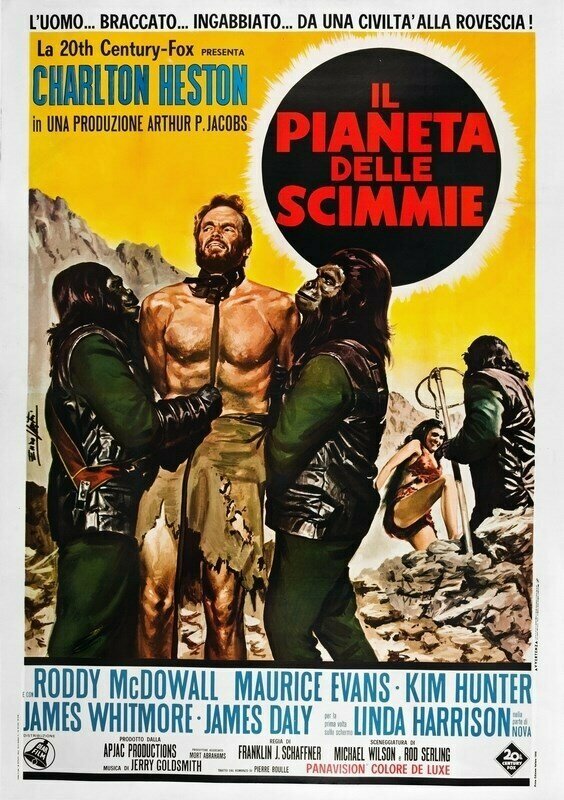 Плакат постер на бумаге Планета обезьян (Planet of the Apes) Франклин Дж. Шаффнер. Размер 42 х 60 см