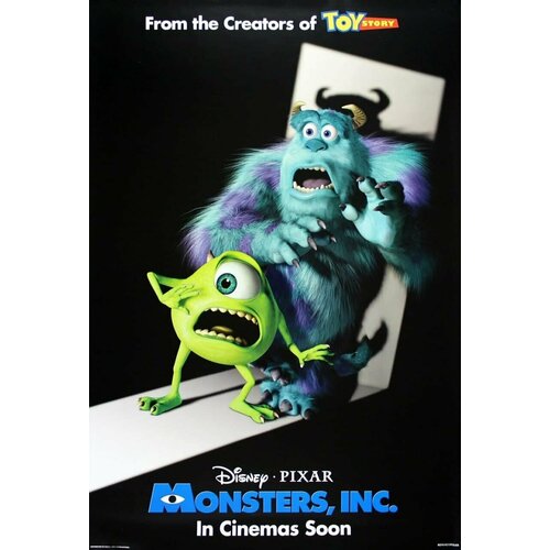 Плакат, постер на холсте Корпорация монстров (Monsters, Inc, 2001г). Размер 42 х 60 см