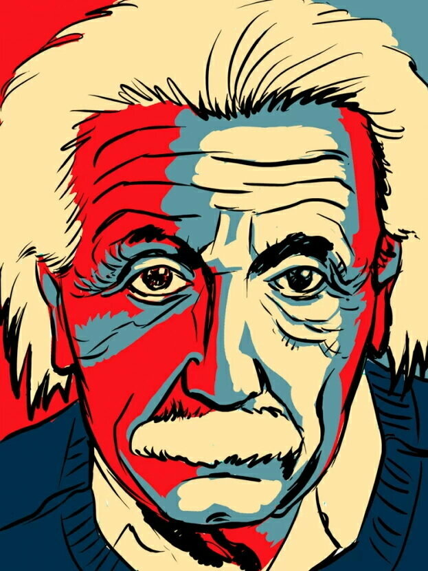 Плакат, постер на бумаге Albert Einstein/Альберт Эйнштейн/искусство/арт/абстракция/творчество. Размер 30 х 42 см