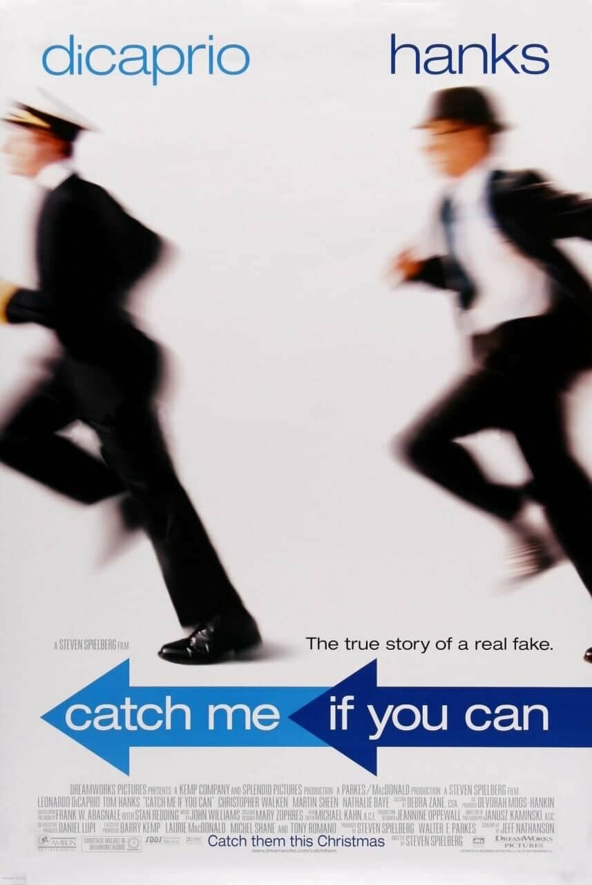 Плакат постер на бумаге Поймай меня если сможешь (Catch Me If You Can 2002г). Размер 21 х 30 см