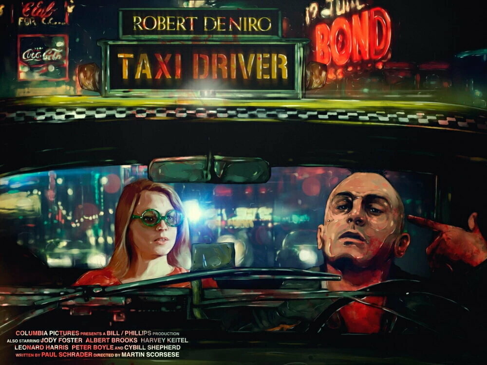 Плакат постер на холсте Taxi Driver/Таксист/авто/автомобиль/машина. Размер 21 х 30 см