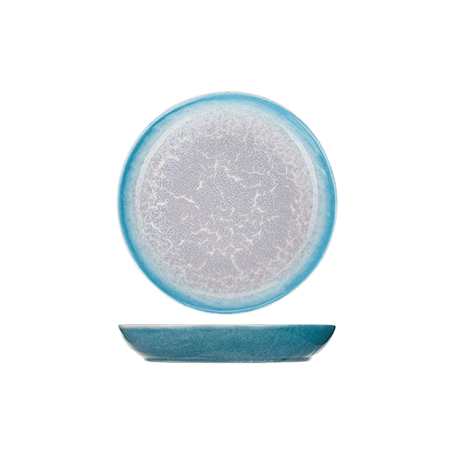 Тарелка глубокая «Нептун»; фарфор;0,5л; D=22см; бирюз, белый, Kunstwerk, QGY - A23812W655