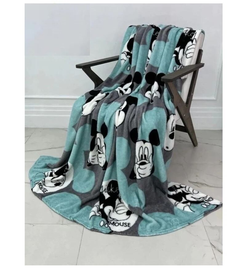 фото Плед 180х200 флисовый на кровать на диван